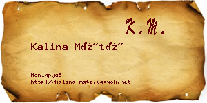 Kalina Máté névjegykártya