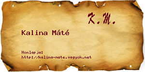 Kalina Máté névjegykártya